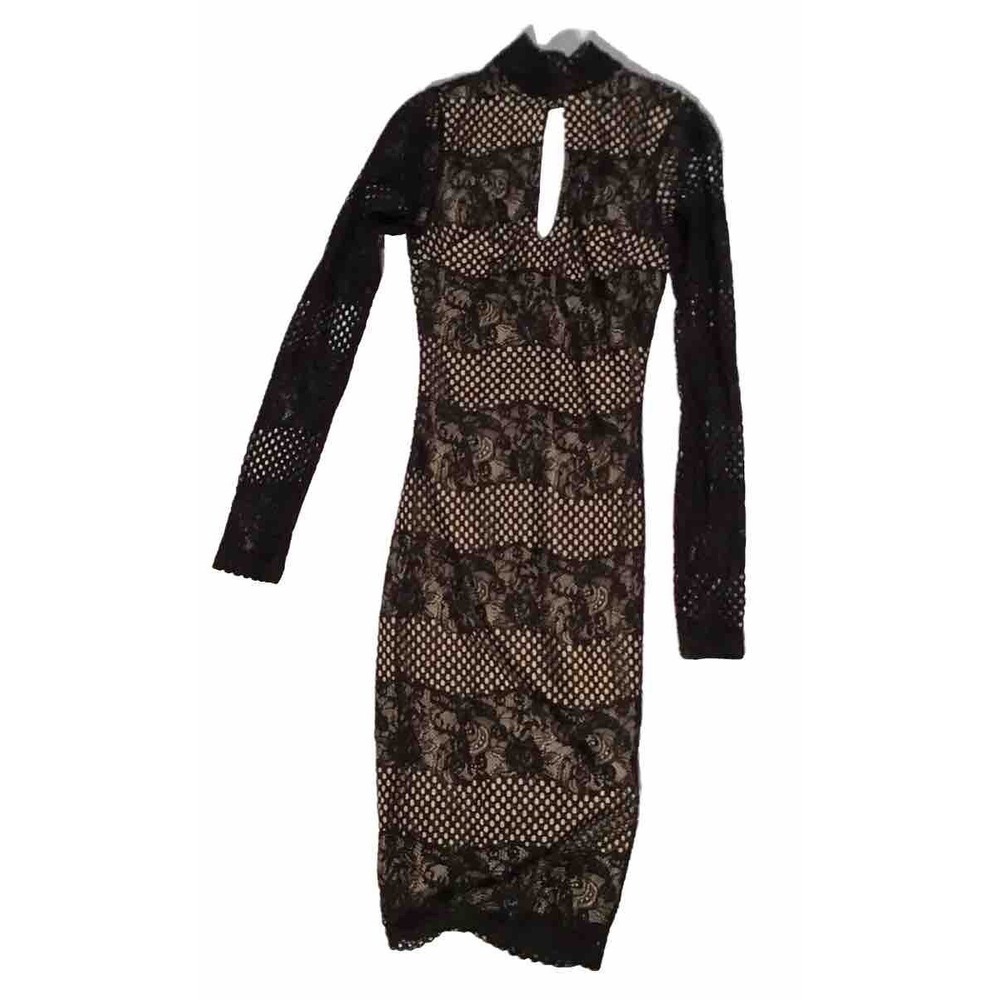 Privy Privately Privileged Vintage Long Sleeve Gold With Black Lace Size Small‎
